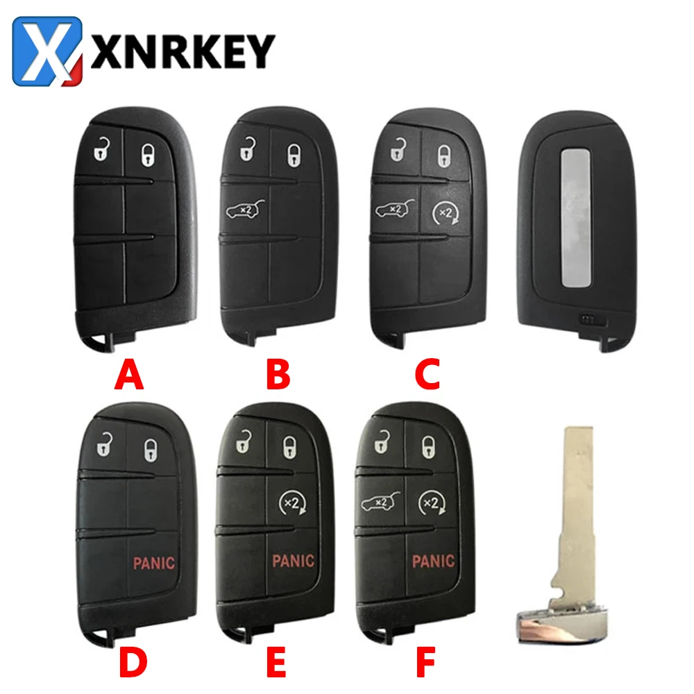 

XNRKEY 2/3/4/5 Button Car Case for Fiat 500X 500 500L for Jeep Renegade Compass Replacement Smart Remote Key Shell With blade