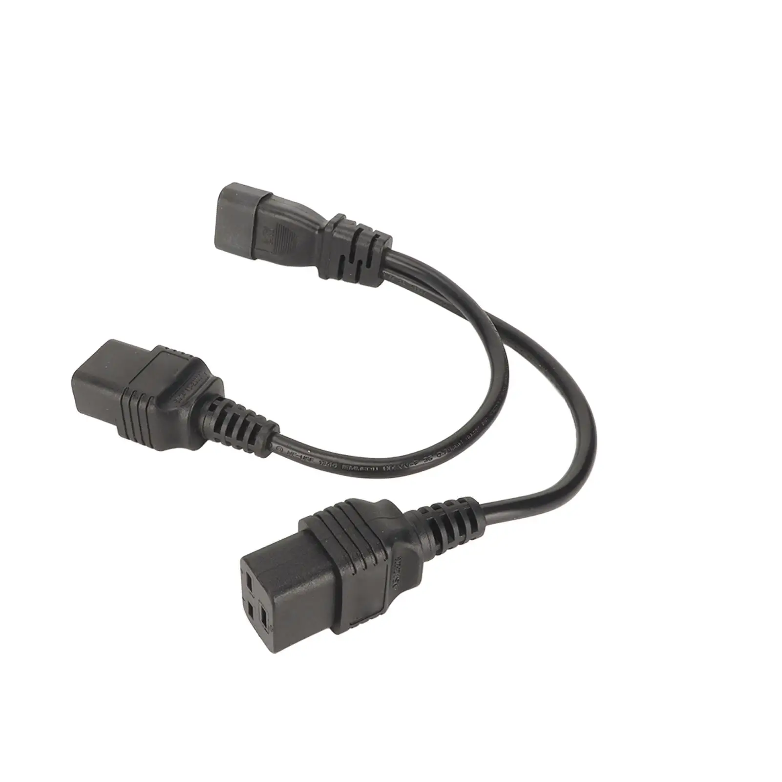 12.6in IEC320 C14 to Dual C19 Splitter Power Cord - Durable, Heat Resistant - Ideal for LCD Monitor