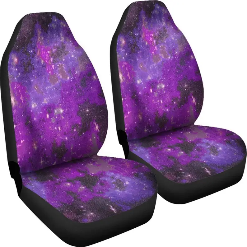 Purple Cosmic Car Seat Covers - Set of 4, Front and Back Mats, Car Accessories, Car Decor, Custom Seat Covers, Astrological, Sta