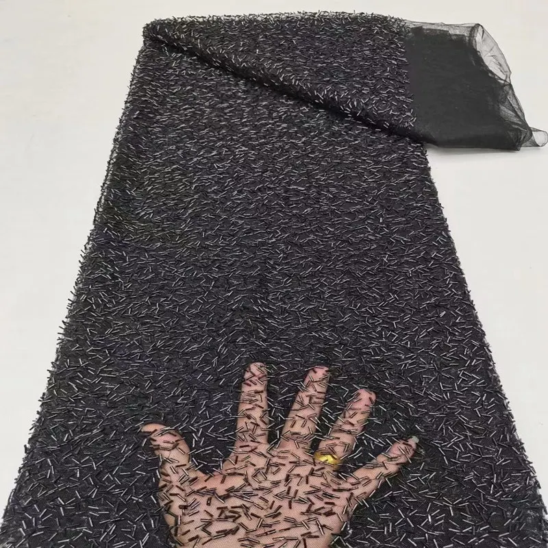 

High Quality African Nigerian Latest Tulle Lace Fabric With Embroidery Sewing TS2688