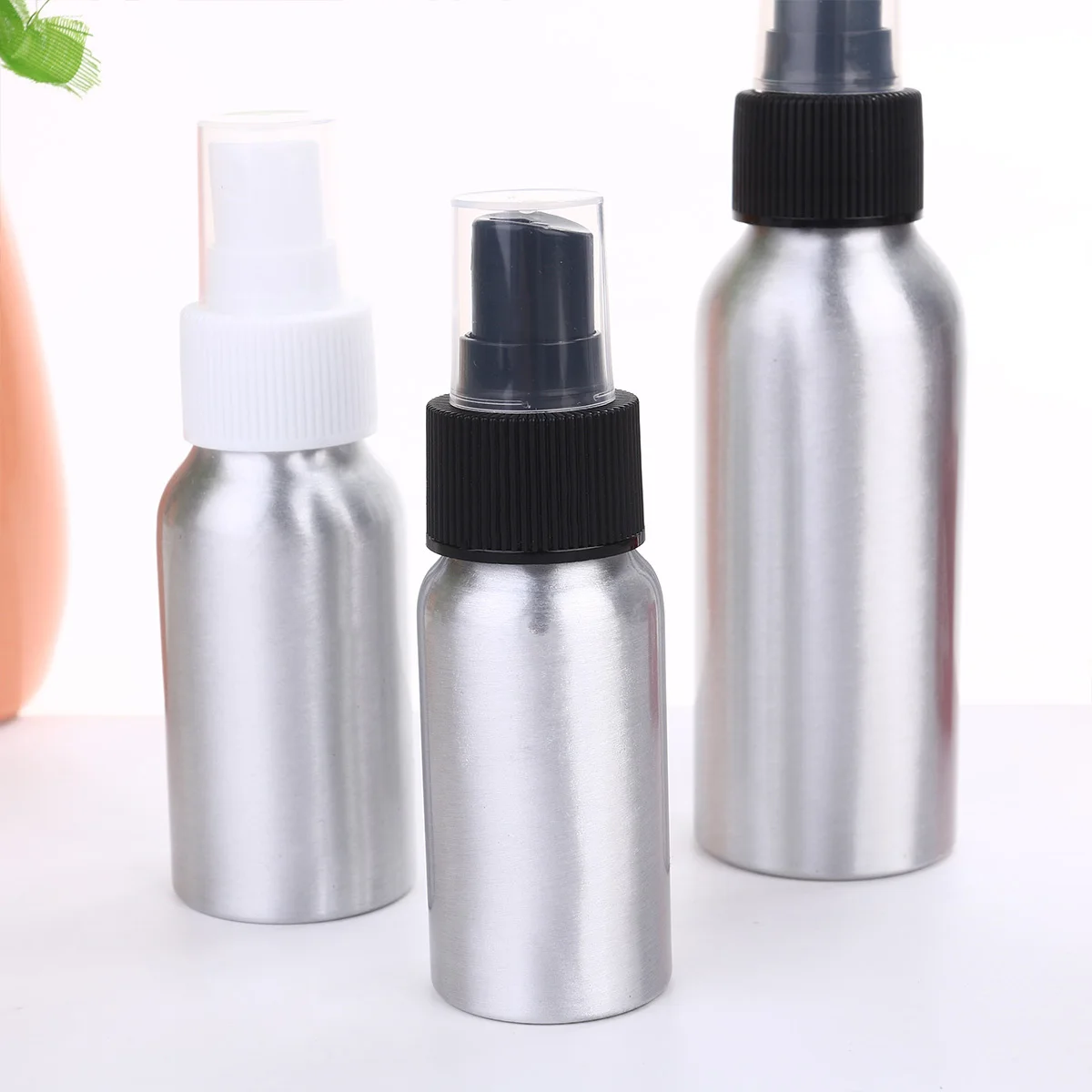 

3pcs 30Ml 50Ml 100Ml Aluminum Spray Bottle Refillable Perfume Travel Liquid Container Durable Leakproof Design For Skincare