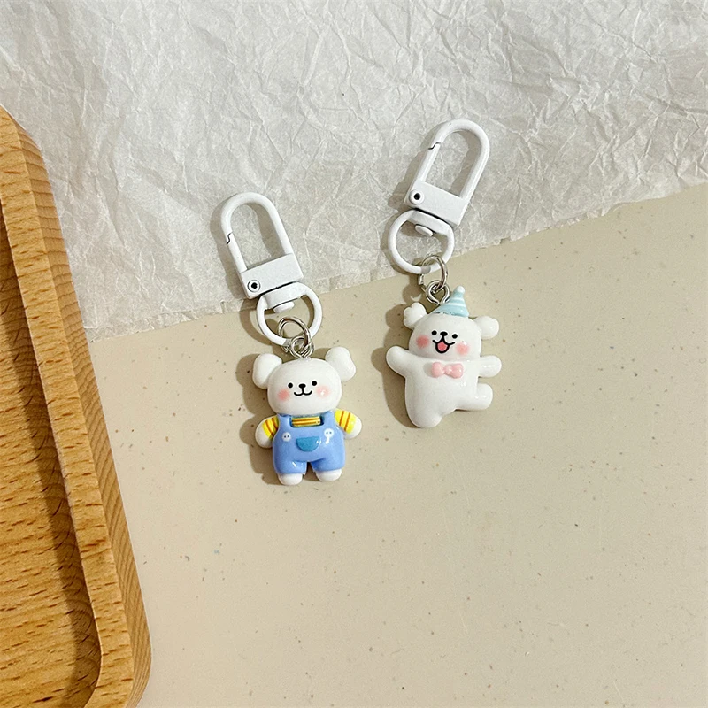 Lovely Cartoon Puppy Keyring Cute Dog Keychain Kawaii Key Chain Girls Bag Pendant Backpack Decoration Gifts Schoolbag Pendant