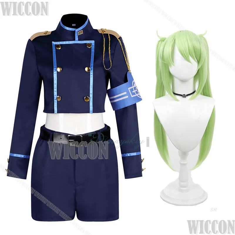 Juego azul archivo Tachibana Hikari Nozomi uniformes escolares Cosplay 2 uds peluca chica conjunto completo Halloween Comic Con traje juego de rol
