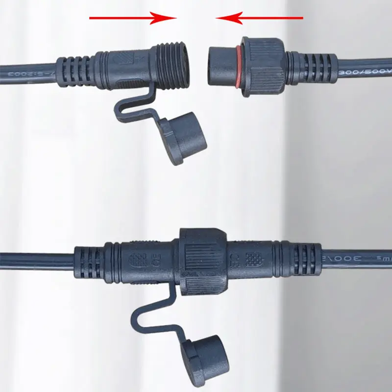 Wodoodporne męskie żeńskie złącze kablowe IP68 2 3 4 5-pinowe 0,3/0,75/1,5 Kwadratowa wtyczka Przedłużacz doczołowy Zewnętrzne złącze przewodu LED