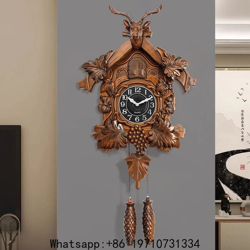 

Wall Clock Aesthetic Cuckoo Clocks Retro Wall Watch Decorative Watches Luxury Living Room Ornaments Elegant Home Decoration