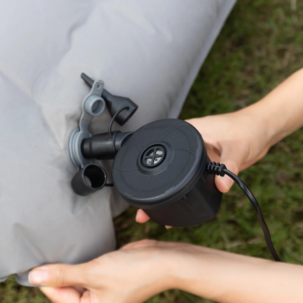 Portable Electric Inflatable Pump, 12V&220V Dual Use Quick Fill Air Compressor for Air Mattress Camping Car Home Inflatable