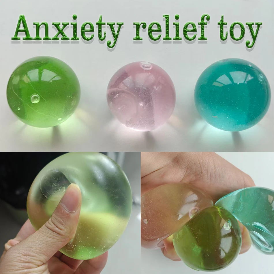 

Розовый/зеленый силиконовый антистресс-мяч Needoh: прозрачный, медленно восстанавливающий форму, эстетичный сенсорный фиджет-игрушка для детей и взрослых