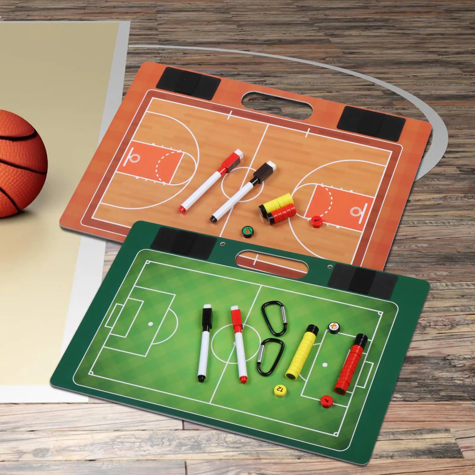 コーチングボード バスケットボール サッカー 審判員 ギア ガイダンス トレーニング補助具 消去可能なスポーツアクセサリー ゲームコーチ マーカー ホワイトボード