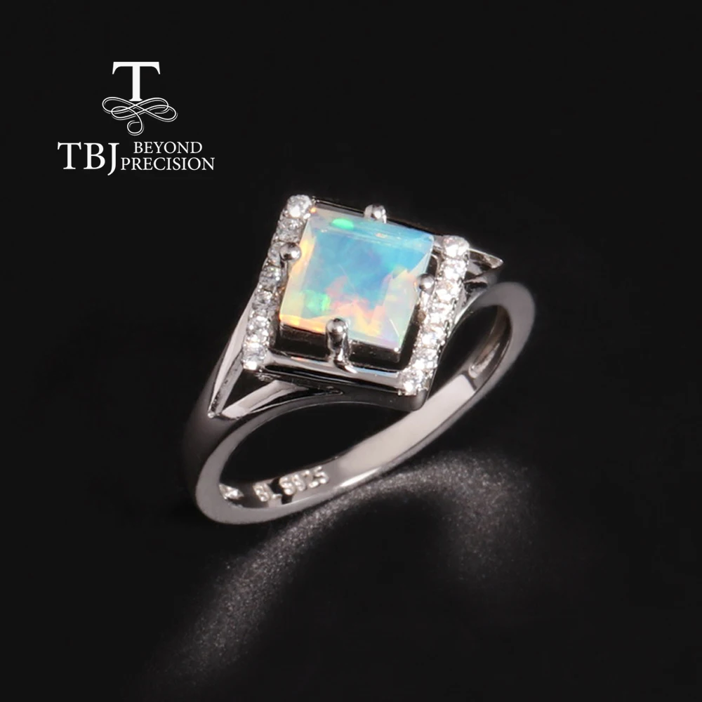 

Luxury design October Birthstone Natural Opal Ring 925 sterling silver elegant fashion birthday gift for ladies and girls