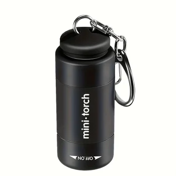 LED Micro Pocket Flashlight Portable USB Rechargeable Keychain Flashlight Waterproof Home Outdoor Hiking Camping Flashlight 1