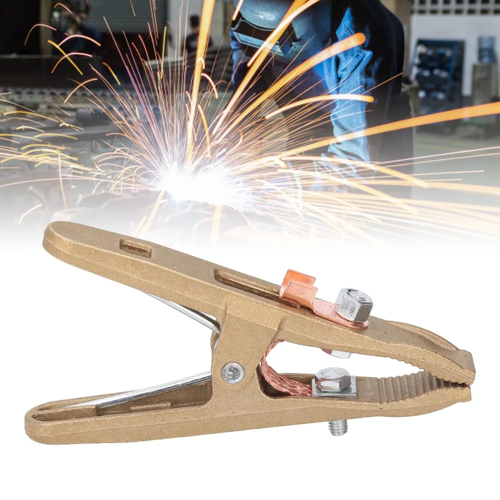 Clamps 300A Grounding Clamp Brass Strong Conductivity Brass Ground Clamp Strong Hold Welding Earth Clamp MMA Welding