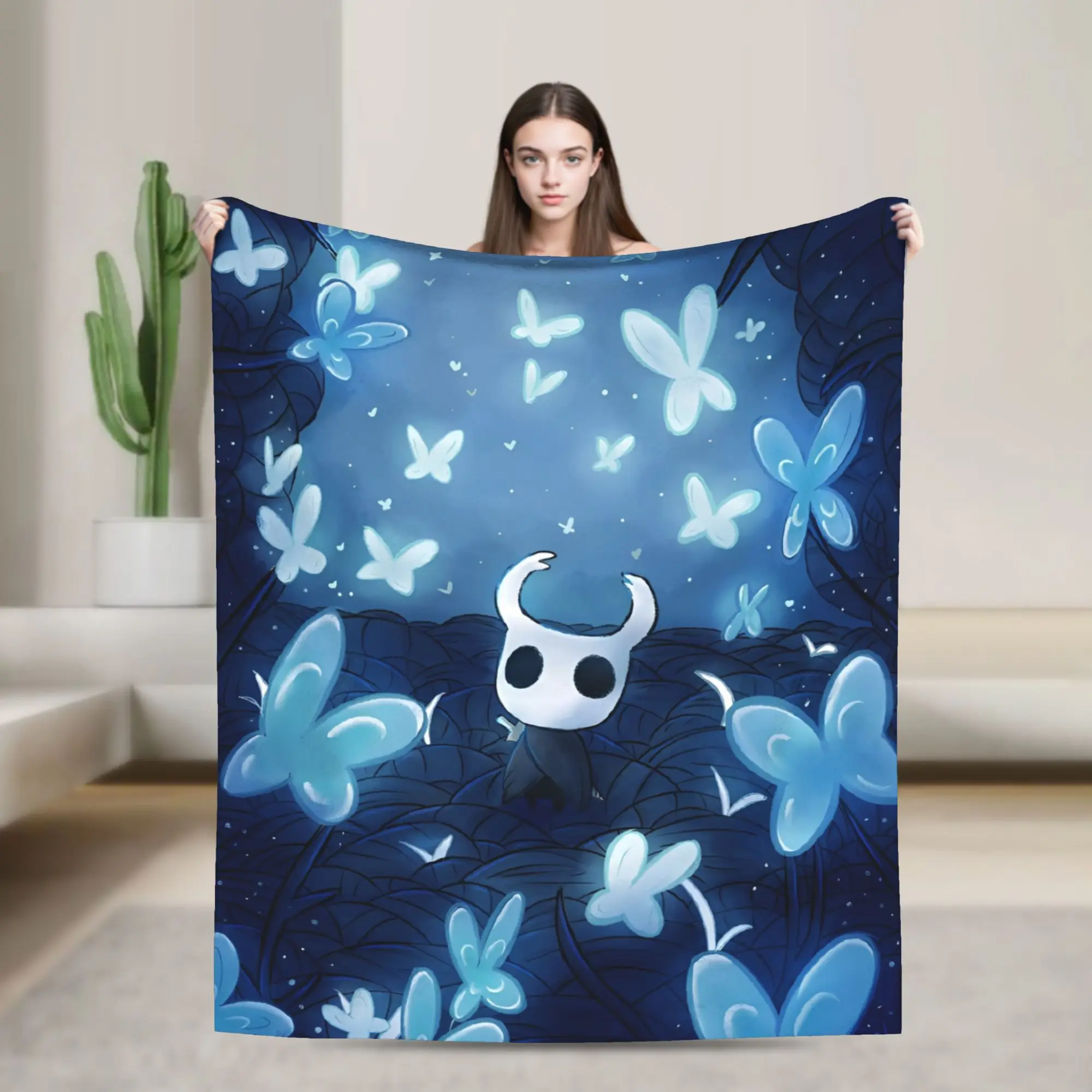Hollow Knight Funny Games Throw Blanket for Couch  Soft Fuzzy Plush Blanket 50x60 Inch Multi-size Bedspread for All Seasons
