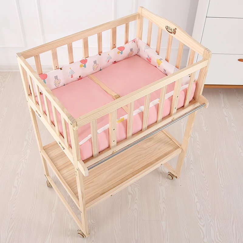 

Solid Wood Infant Nursing Stand, Adjustable Massage Bathing Station, Multifunctional Baby Changing Table