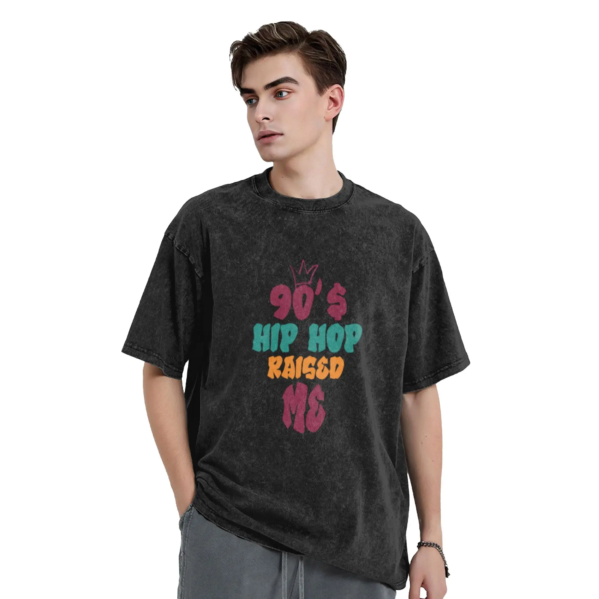 90s hip hop raised me Unique Stylish A Vintage Oversized Cotton Unisex T-Shirts