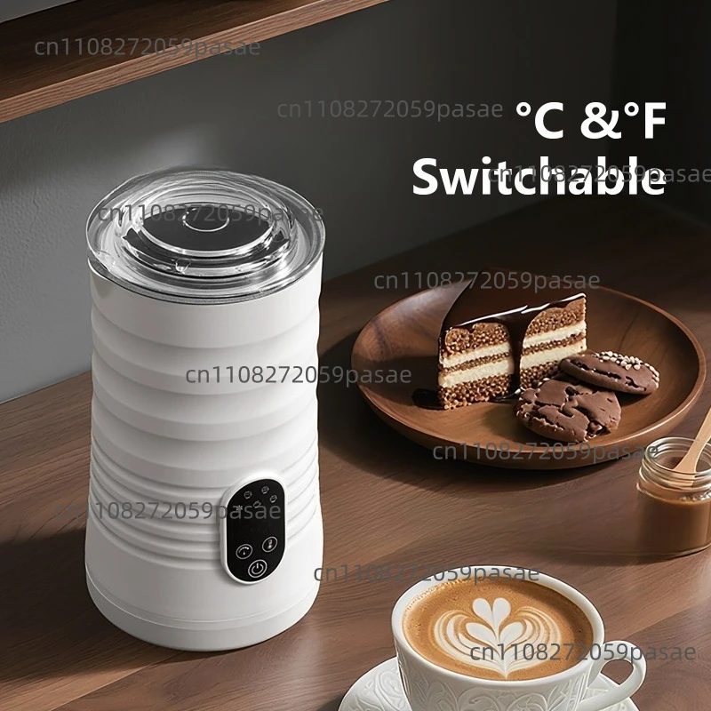 

2PCS 5-in-1 Electric Milk Beater Multifunction Heating Milk Frother temperature Display Latte Cappuccino Auto Milk Frother Mixer