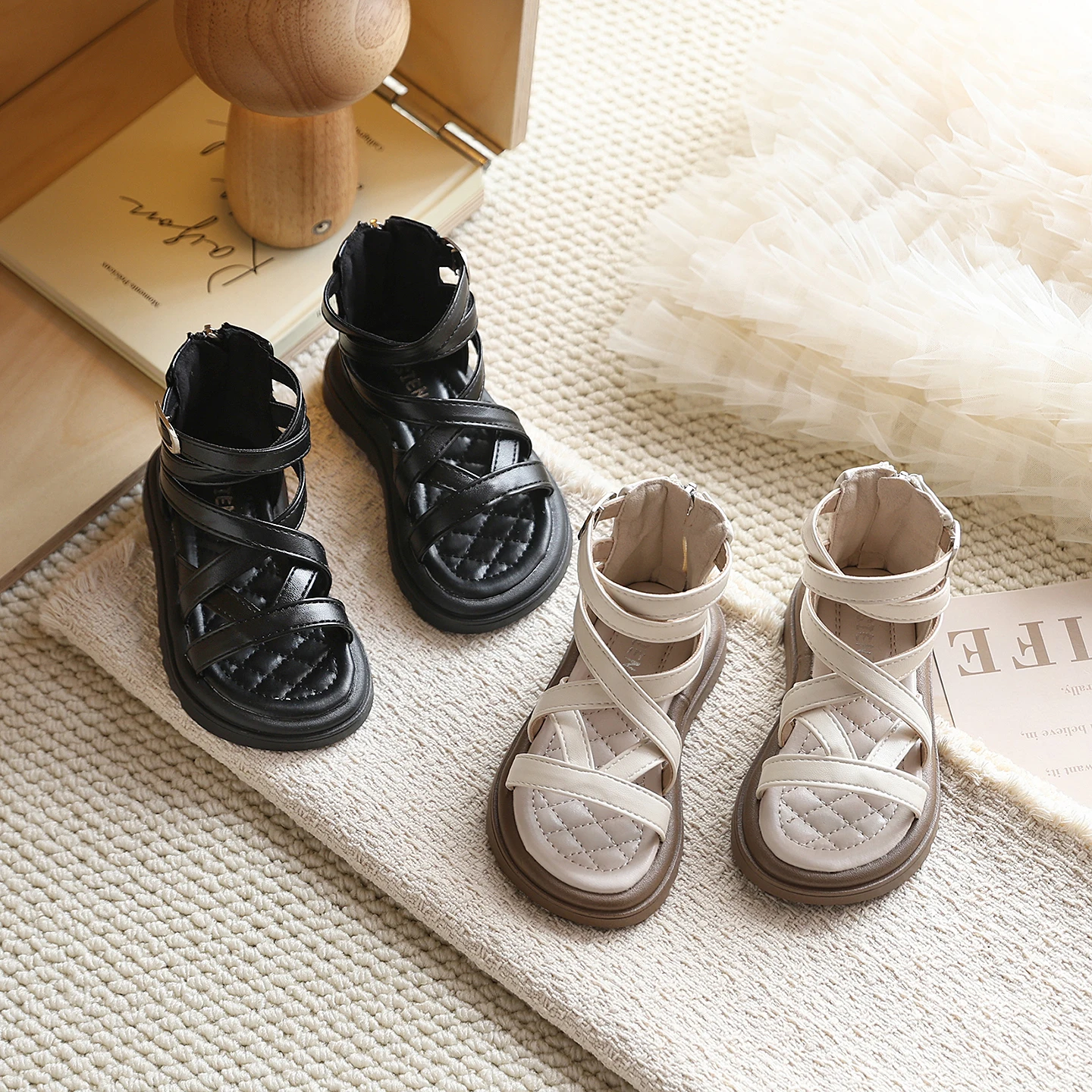 Korean-style Fashion New Sandals Suummer Children Princess High-top Shoes Versatile Kids Causal Beach Holiday Sandals