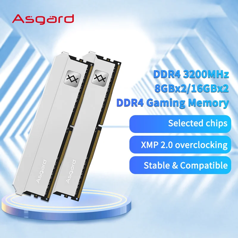 Asgard  Memória Ram DDR4 8GBX2 16GB 3200mhz  For Desktop Computador Memory with Heat Sink