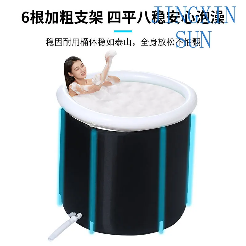 Bath bucket folding bath bucket pvc nylon thickened bath bucket adult simple ice household foreign trade sweat