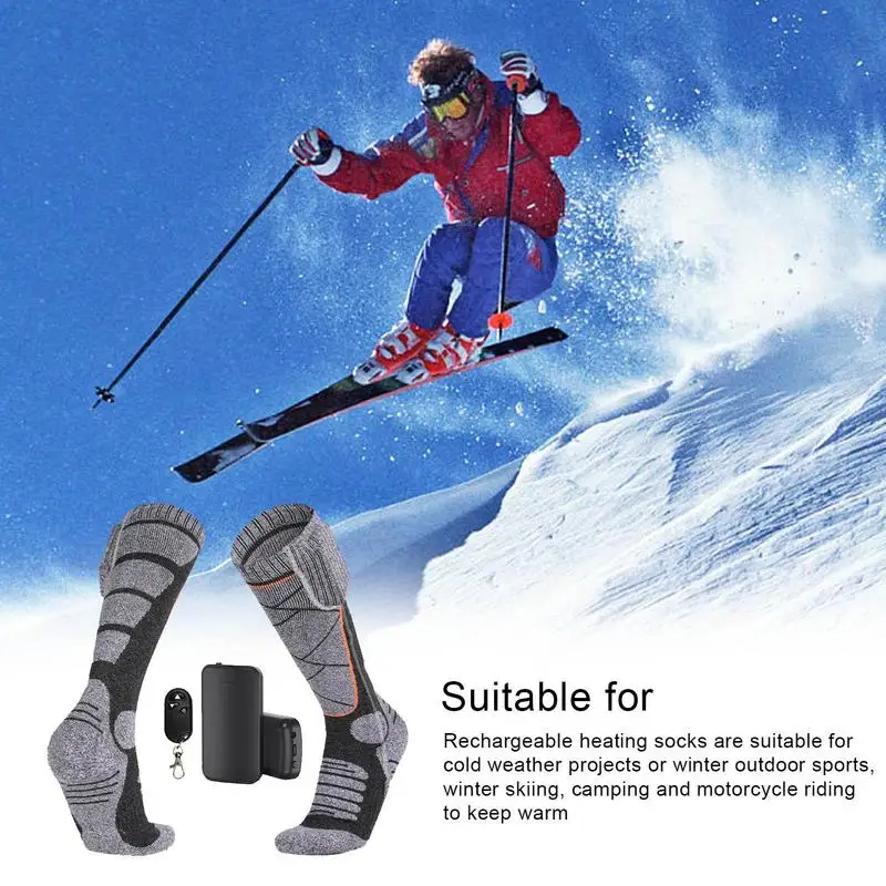 Electric Heated Socks With 3 Adjustable Heating 3.7 V 4000mAh  Rechargeable Battery Electric Foot Warmer Socks Heated Socks