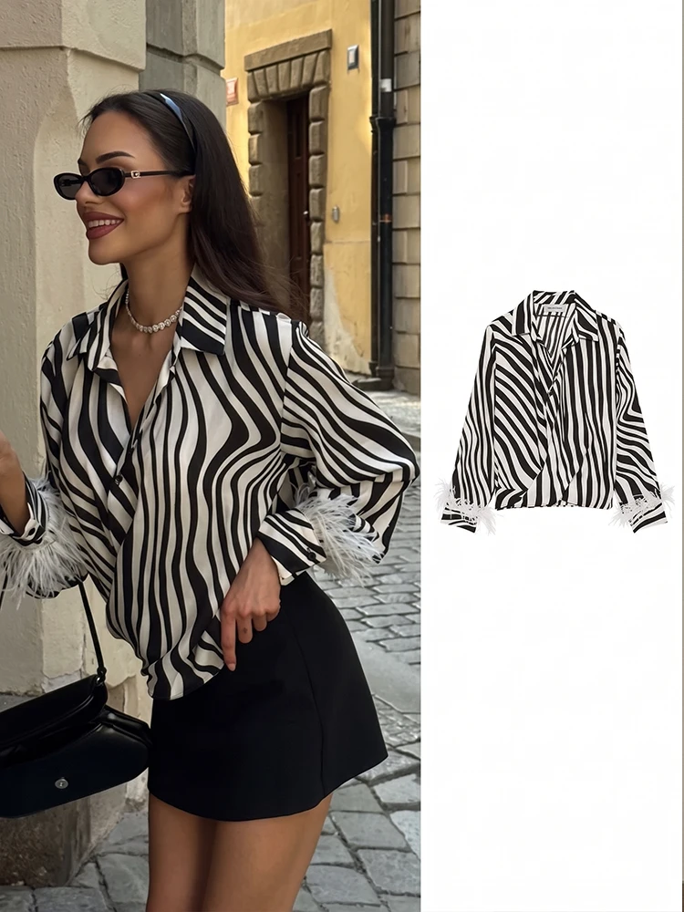Polo Shirt Slim - HH Vintage zebraprint zijdeachtig satijnen cropped