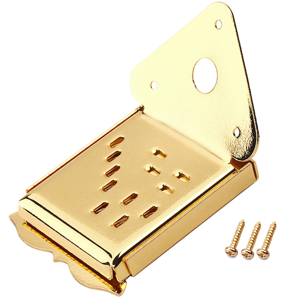 

Metal Triangle Mandolin Tailpiece Golden Removable Coverplate Durable Fast Easy String Change Upgrade Tone Sustain Volume