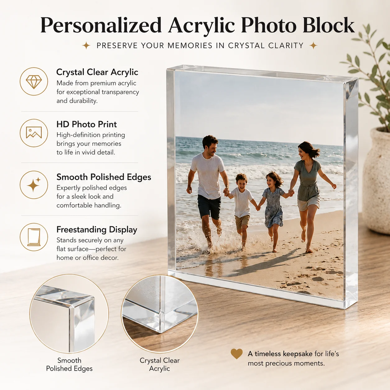 1PC Custom Acrylic Photo Block - Photo Acrylic Block 评论和价格