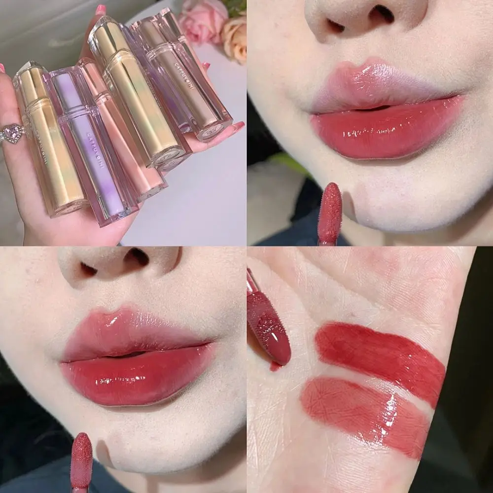 Cosmetics Lip Mud Lip Glow Oil Lipgloss Makeup Tool Lip Plumper Moisturizing Lip Tinted Ice Tea Lip Gloss Jelly Mirror Lipstick