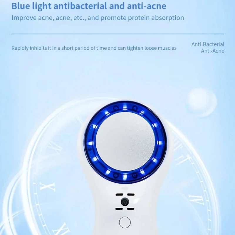 Terapia della luce blu Martello freddo Macchina per massaggio facciale Crioterapia Guarigione del ghiaccio Viso Cura della pelle Massaggiatore Bellezza Ridurre i pori Rughe