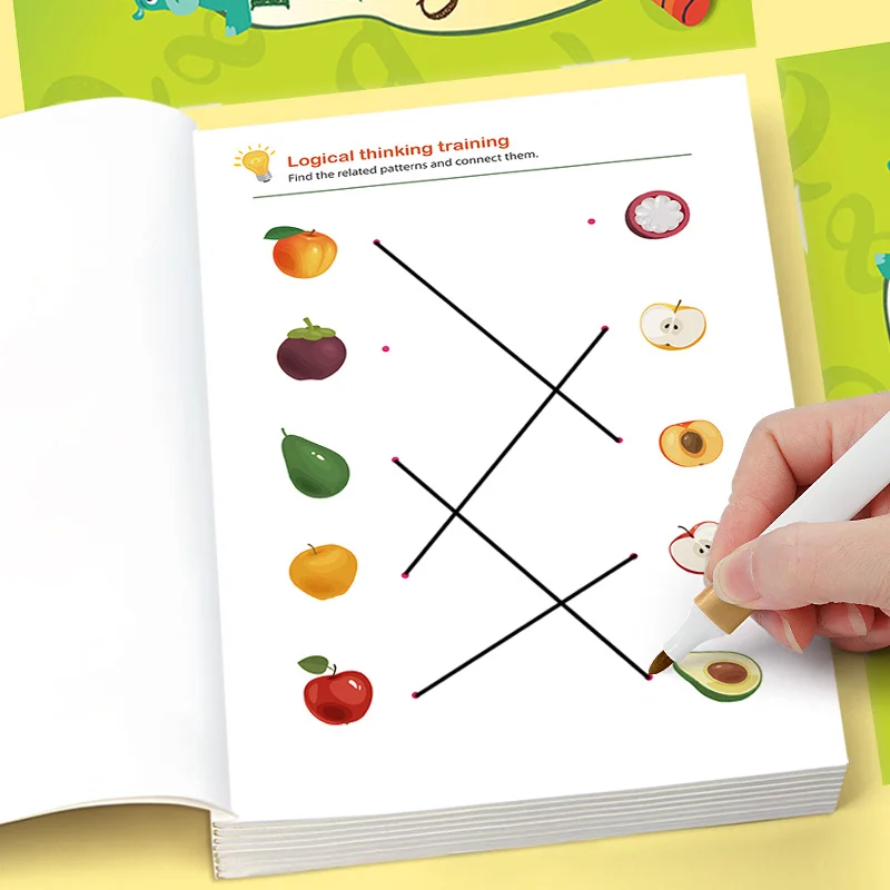 Find The Same Matching Game Activity Book, Animal/fruit/pattern Matching, Logical Thinking Puzzle Fun Exercise Book, 32pages