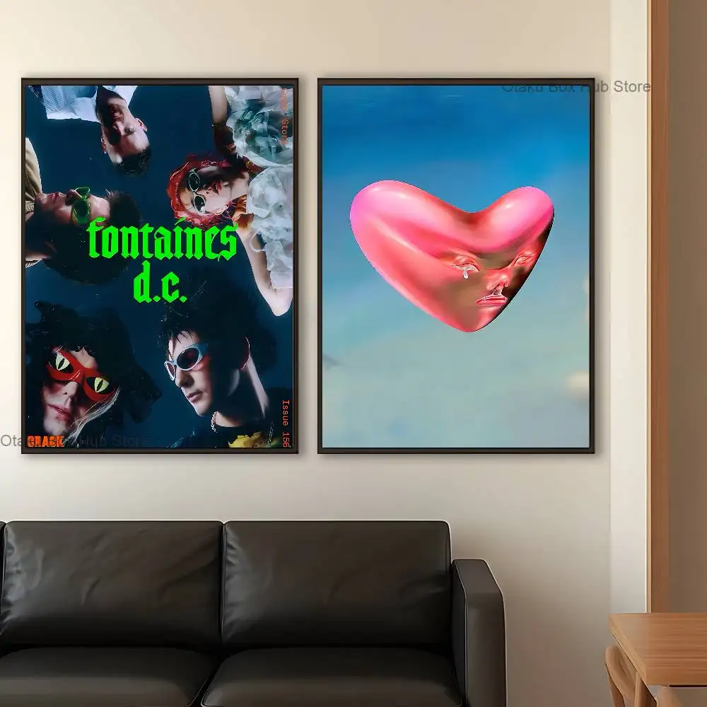 Rock Band F-Fontaines Dc Poster Multi-Purpose Wall Art for Living Room Bedroom Office Hallway Bar Home Decor Gift