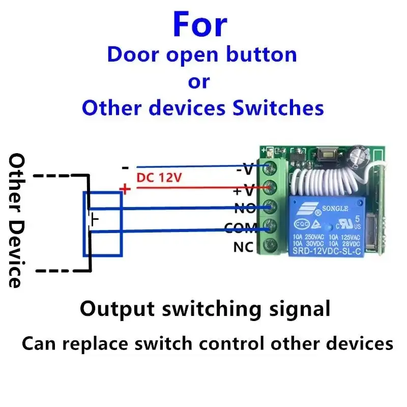 GERMA 433Mhz Universal Wireless Remote Control Switch DC 12V 1CH Relay Receiver Module RF Transmitter 433 Mhz Remote Controls