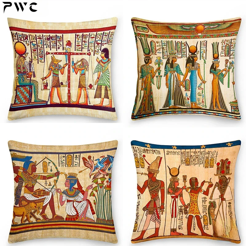 Egyptian printed sofa cushion cover pillowcase home decoration party car bedding