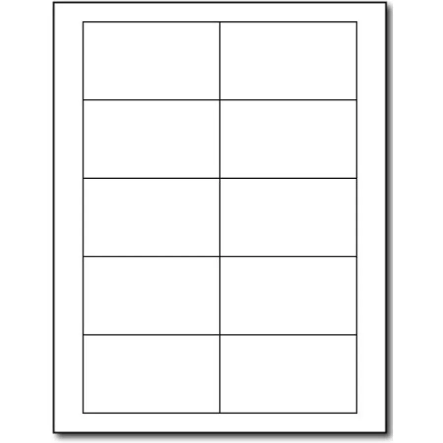 

Permanent Adhesive 3 1/2" x 2" Shipping Labels 10 Business Card Size Labels per Sheet - Blank White Matte Finish - Printable Ma