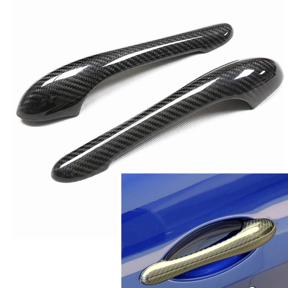 2PCS Carbon Fiber Exterior Handle Cover Handknob Cap Shell For Maserati GranTurismo GT GTS MC Coupe GranCabrio 2007-2018 2 Door