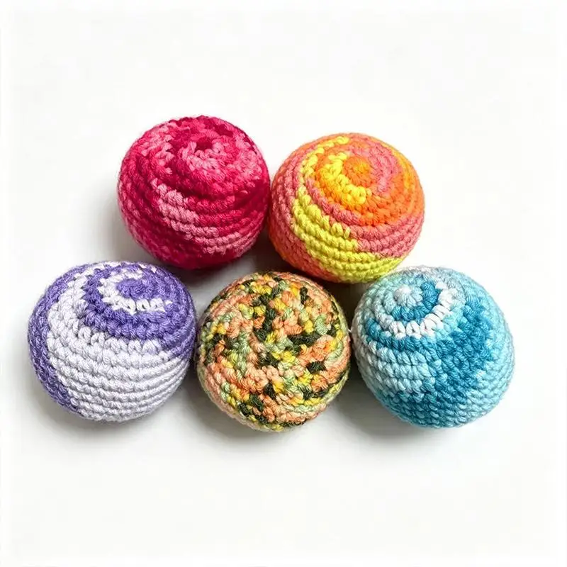 Hot Sale Handmade Crochet Hacky Sacks With Soft Durable Yarn Vibrant Color Patterns For Outdoor Camping Backyard Games