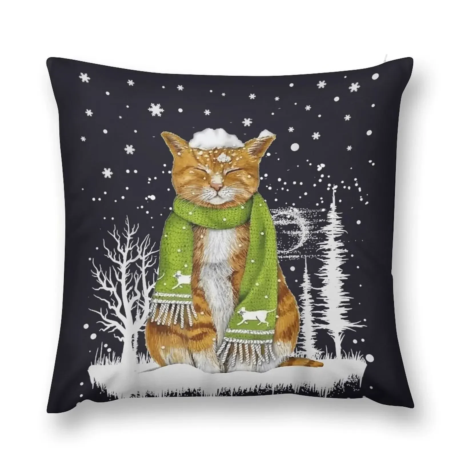 Merry christmas xmas snow meowy cat lovers Throw Pillow Sofa Covers For Living Room Luxury Sofa Cushions pillow