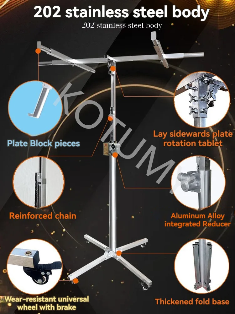 Imagem -06 - Manual Multi-function Gypsum Board Lift Teto Artefato Decoração para Carpintaria Ferramenta de Aço Inoxidável 3.8m em 1