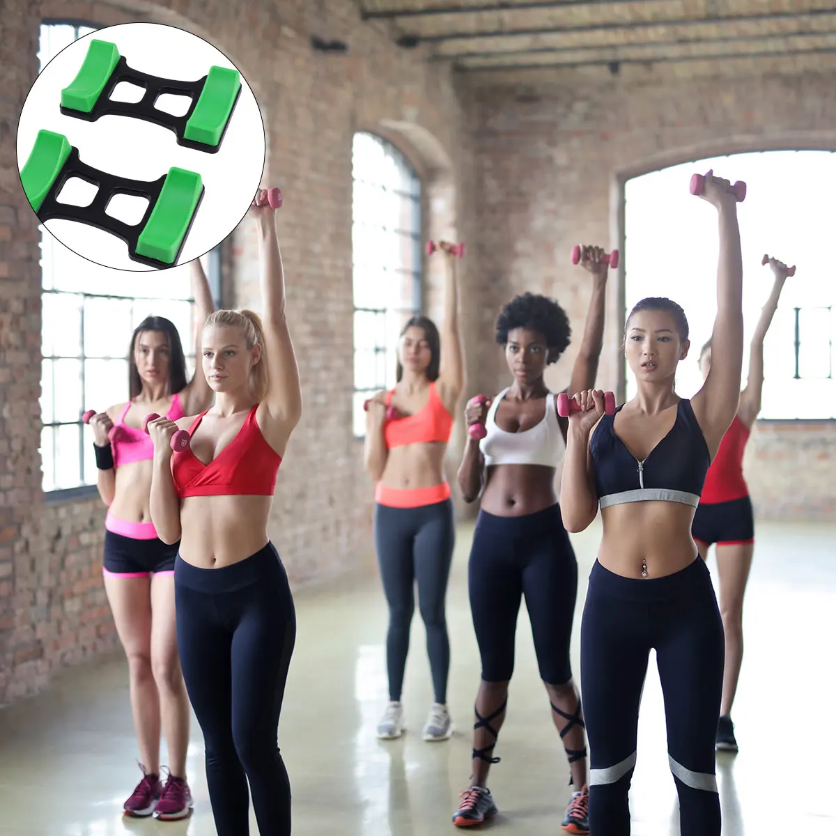 

1 Pair Plastic Dumbbell Rack Non-Slip Heavy Duty Floor Protecting Push-Up Bracket Space-Saving Fitness Equipment