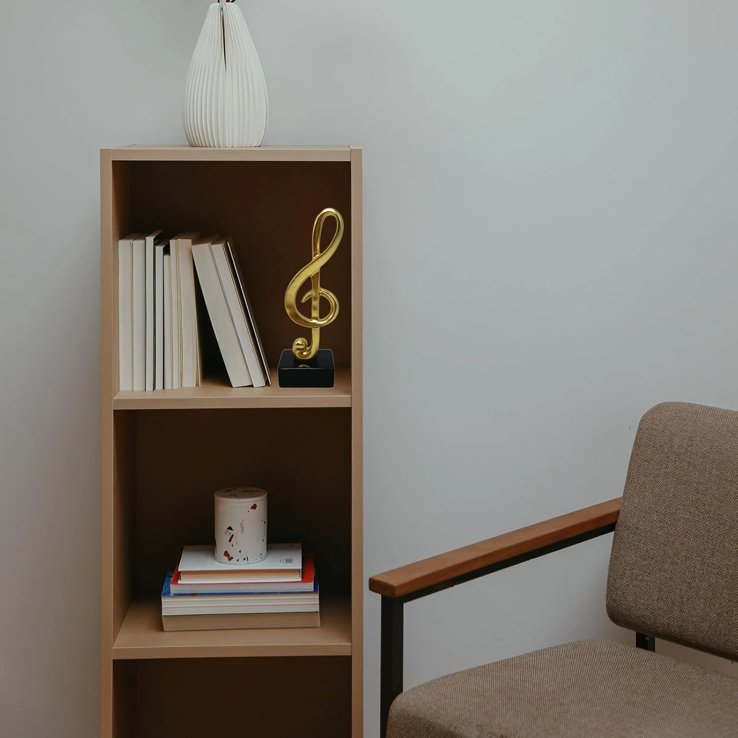 뮤지컬 노트 동상, 골드 음악 노트 장식품, 음악 노트 조각, 선반, 피아노, 책장용 현대 액센트 장식