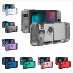 eXtremeRate Transparent Console Back Plate with Controller Housing Shell with Buttons for NS Switch Console & JoyCon