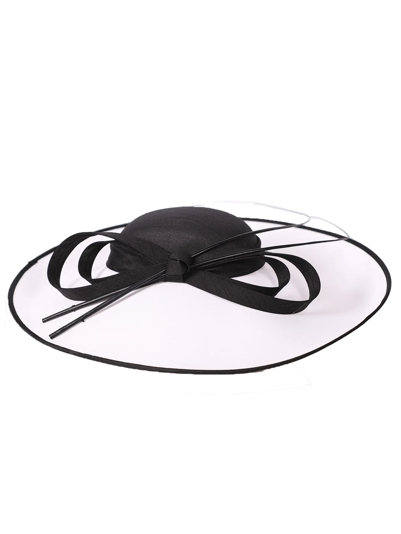 FS Royal Red Damen Hochzeiten Fascinator Hüte Frauen Schwarz Große Große Krempe Kentucky Kirche Fedoras Tea Party Kleid Sinamay Hut – Detail 9