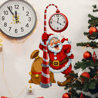 Cartoon Santa Claus Wall Stickers Removable PVC Holiday Decoration Suitable For Nursery And Kids Room Home Decoration