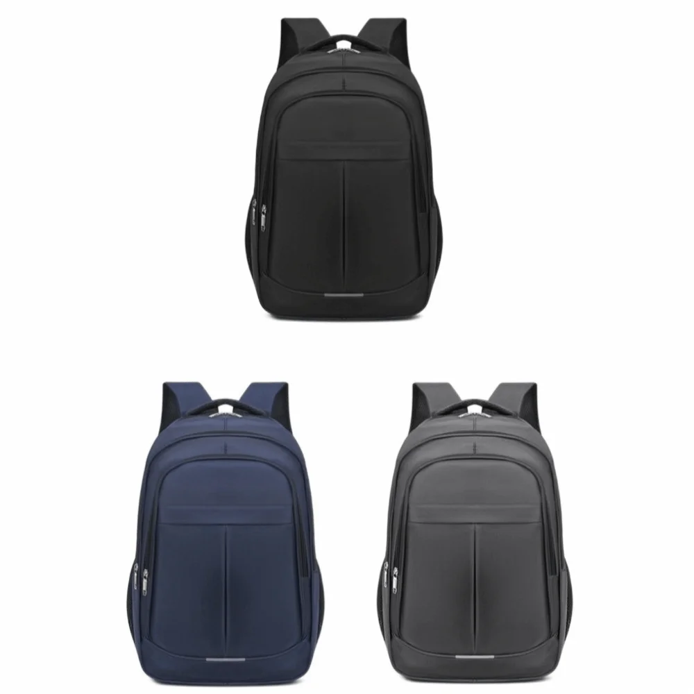 Solid Color Men Business Backpack Large Capacity Multi Layer Student School Bags Lightweight Black Men Laptop Backpack Sports