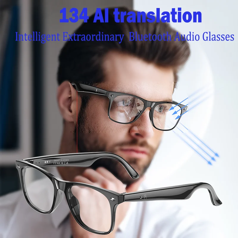 AI AI Intelligent Translation Bluetooth Glasses 134 Online Language AI Automatic Dialogue Translation Bluetooth Translation Glasses - Aliexpress Deal