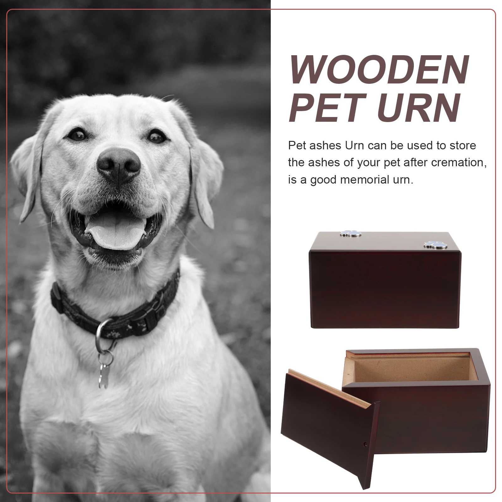 

Pet Wooden Urn Memorial Cat Ashes Seal Burial Urns for Dog Storage Box Interment Small Ash Wooden Urn Cremation Keepsake Durable