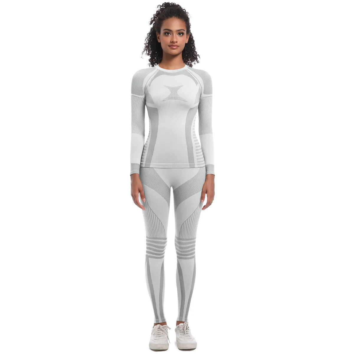 2Pc Women Skiwear Yoga Set Skiing Underwear Fitness Workout Thermal Gym Ski Snowboarding Running Yoga Exercise Suit Long Johns