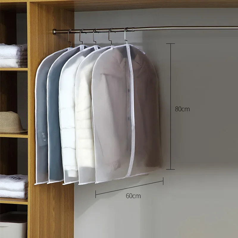 NONE Kleidung Hängen Staub Abdeckung Hochzeit Kleid Abdeckung Anzug Mantel Lagerung Tasche Transparent Vollständig Geschlossenen Kleidung Abdeckung Mit Reißverschluss 5