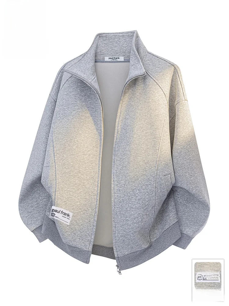 

Вязаный свитер Paul Frank M Monkey Pure Color с воротником, на молнии, из комфортной хлопковой смеси, осенний, повседневный