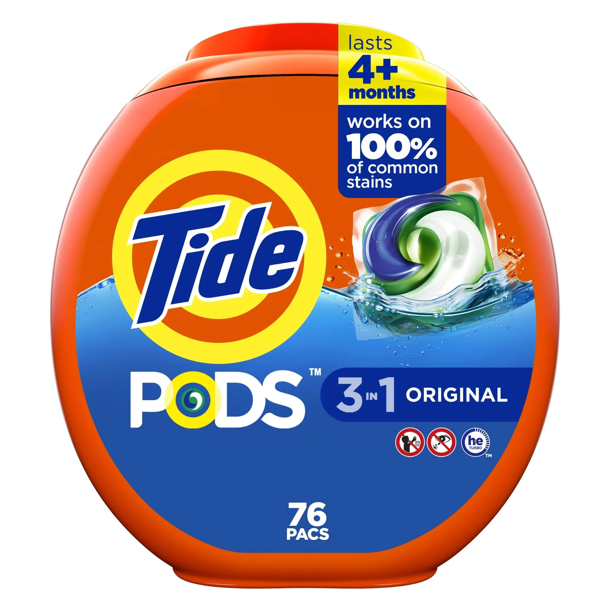 

PODS Liquid Laundry Detergent, Original Scent, HE Compatible, 76 Count