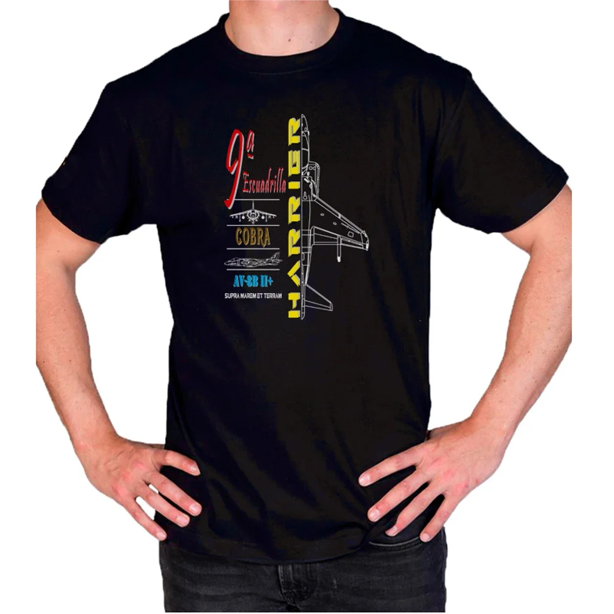 Spanish Naval 9th Aircraft Squadron AV-8B II Harrier Attack Aircraft T-Shirt New 100% Cotton Short Sleeve O-Neck Casual T-shirt